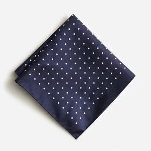 J.Crew Italian Silk Pocket Square in Classic Polka Dot Quiet Luxury